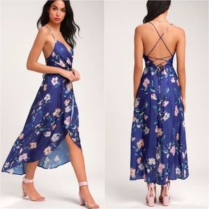 Lulus “Spring Dance” Floral High Low Wrap Dress